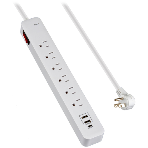 6‑Outlet Surge Protector Power Strip With Usb‑A And Usb‑C Ports
