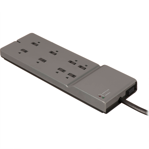 8‑Outlet Surge Protector Power Strip With Right‑Angle Plug