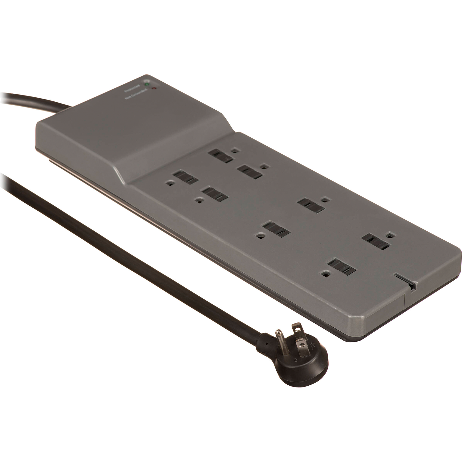 8‑Outlet Surge Protector Power Strip With Right‑Angle Plug