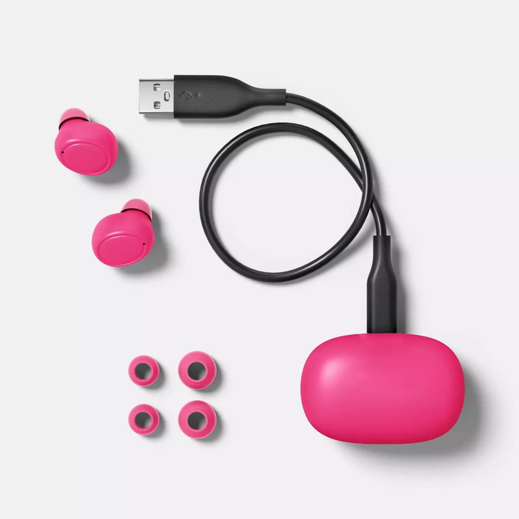 Pink Wireless In‑Ear Bluetooth Earbuds With Long Playtime Headphones